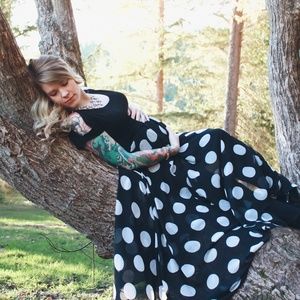 Polka Dot Maxi Skirt